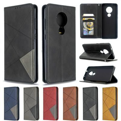 Diamond Pattern TPU + PU Leather Protective Cover Case with Picture Frame Wallet Card Holder Slot for Nokia 6.2