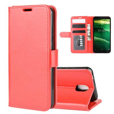 R64 Pattern Single Fold Edge Side Flip Shockproof PU Leather + Soft TPU Picture Frame Magnetic Buckle with Stand and Card Slots Wallet Case for Nokia C1