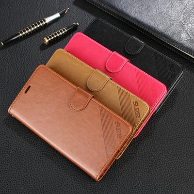 AZNS Solid Color Shockproof Side Flip PU Leather + Soft TPU Card Slots with Stand and Magnetic Buckle Wallet Case for OPPO R15 