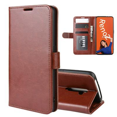 R64 Pattern Single Fold Edge Side Flip Shockproof PU Leather + Soft TPU Card Slots with Picture Frame and Stand Wallet Protective Case for Oppo Reno 2
