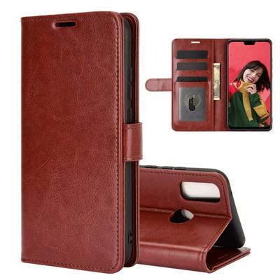 R64 Pattern Single Folded Edge Side Flip Scratch Resistant PU Leather Wallet Phone Case with Stand and Card Slots for HUAWEI Y8s