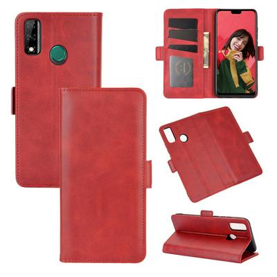 Double Buckle Side Flip Scratch Resistant PU Leather Wallet Phone Case with Stand and Card Slots for HUAWEI Y8s