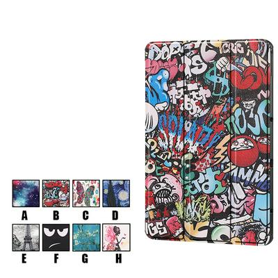 Tri-fold Color Painting Slim & Lightweight Design Scratch Resistant PU Leather Protective Cover for Honor V6