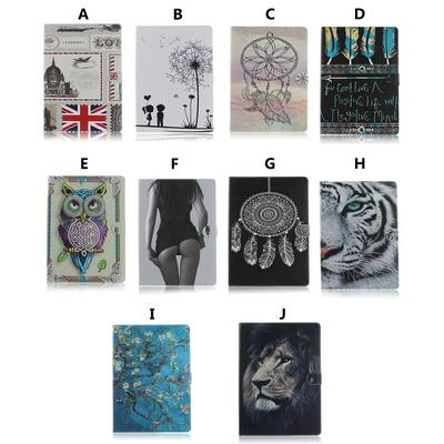 Colored Painting Side Flip Shockproof PU Leather + Soft TPU Stand with Magnetic Buckle and Card Slots Wallet Protective Case for Huawei MediaPad T3 10 