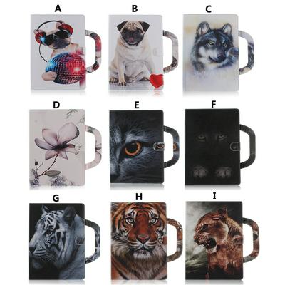 Colored Painting Shockproof with Handle Side Flip PU Leather + Soft TPU Card Slots wit Stand and Magnetic Buckle Wallet Protective Case for Huawei MediaPad T3 10