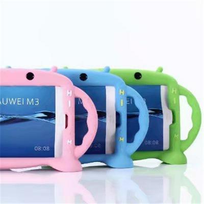 3D Cartoon Pattern Shockproof Soft Silicone with Stand and Handles Functions Back Cover Case for Huawei MediaPad M3 8.4