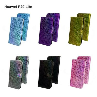 Patterned Wallet Case for HUAWEI P20 lite 2019, Shiny Gradient Phone Cover with Hidden Kickstand