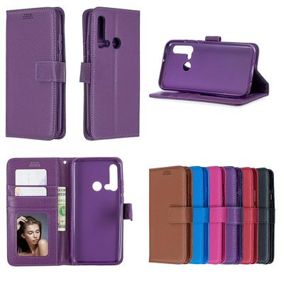 Lichee Pattern PU Leather + TPU with Card Slots Wallet and Stand Support Cover Case for Huawei P20 lite (2019) 