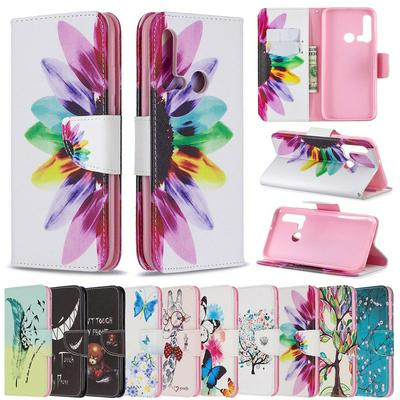 Wallet Case for Huawei Nova 5i, Colored Painting Leather Phone Cover with Magnetic Closure and Kickstand