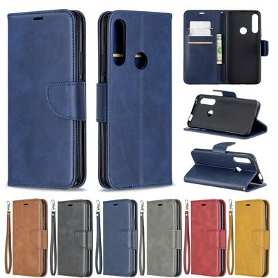 Huawei PSMART Z PU Leather Phone Case Flip Wallet Cover Huawei PSMART Z Phone Cases Solid Color Lambskin Leather Case for Huawei PSMART Z Case 