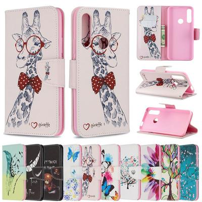Wallet Case for Huawei P Smart Z, Colored Painting Leather Phone Cover with Magnetic Closure and Kickstand