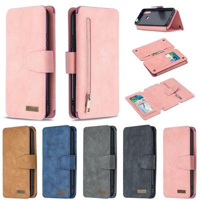 Frosted Zipper Wallet BF07 Type Detachable Scratch Resistant PU Leather Phone Case for HUAWEI P Smart Z