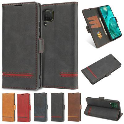 016 Business Model Horizontal Stitching Series PU Leather + Soft TPU Magnetic Buckle with Stand and Card Slots Wallet Case for Huawei P40 Lite