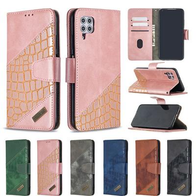 BF04 Style Stitching Color Crocodile Pattern PU Leather + Soft TPU Card Slots with Magnetic Buckle and Stand Wallet Case for Huawei P40 Lite