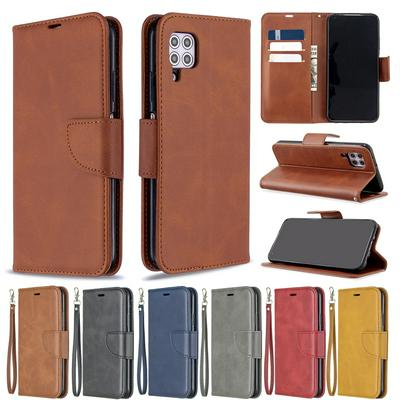 Solid Color Sheep Pattern Wrist Strap Style Shock-Absorption Side Flip PU Leather + Soft TPU Card Slots with Magnetic Buckle and Stand Wallet Case for Huawei P40 Lite 