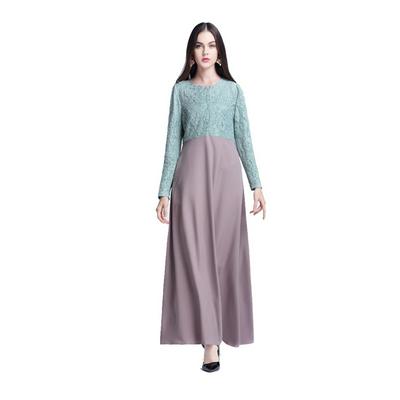 2019 Autumn New Female's Dress Muslim Temperament OL Commuter Dress Women's Cotton Long Skirt for National Style Swing Skirt