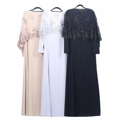 Muslim Islamic Abaya Dress Sequined Embroidery Long Dress for Women