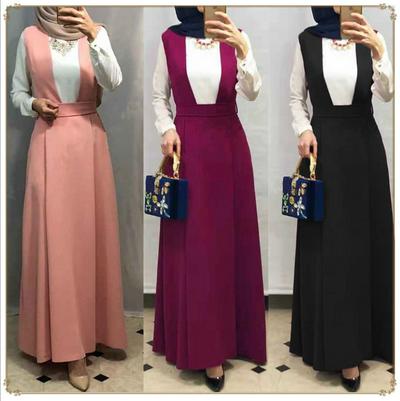 Fashionable Overall Dress with Wide Belt Elegant Maxi Dress