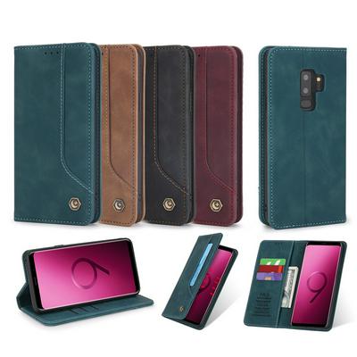Retro Classic Strong Magnetic Type Shockproof PU Leather Wallet Phone Case for Samsung Galaxy S9 Plus