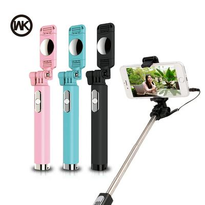 WK AUX 3.5MM Universal Selfie Stick Cell Phone Mini Folding Tripod Mirror Cable Sticks Selfie