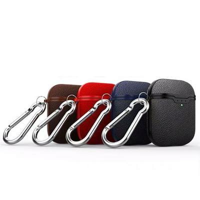 Cover for AirPods 2 Charging Case, Lychee-textured Leather Cover LED Visible