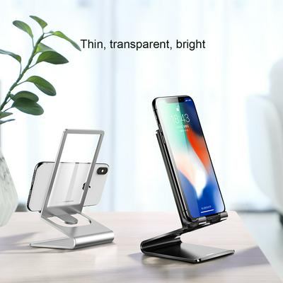 Baseus Transparent Glass Mobile Phone Holder Stand Anti-slip Table Holder Metal Desk Stand For iPhone XS Max iPad Tablet