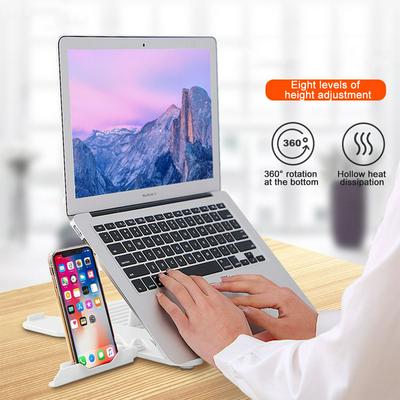 ICE COOREL E5 Bottom 360° Rotation Foldable Notebook Riser Holder 8 Height Adjustable Ventilated Lightweight Anti-Slip Laptop Stand for Mac Pad Tablet Kindle