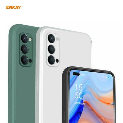 ENKAY ENK-PC073 Straight Edge Liquid Silicone Precise Hole Anti-fall Mobile Phone Protection Soft Case for Oppo Reno4 5G