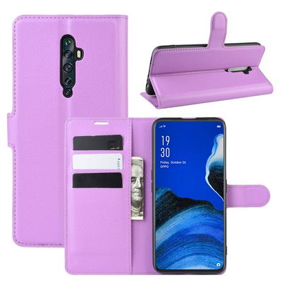 Litchi Pattern Side Flip Shockproof PU Leather + Soft TPU Stand with Magnetic Buckle and Card Slots Wallet Case for OPPO Reno2 F / OPPO Reno2 Z