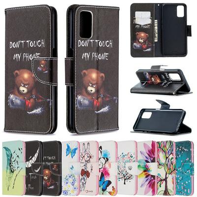 Colored Painting Side Flip Shockproof PU Leather + Soft TPU Magnetic Buckle with Stand and Card Slots Wallet Protective Case for Oppo A52