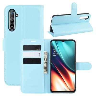 Lichee Pattern Side Flip Wallet Style PU Leather + Soft TPU Card Holder with Stand and Magnetic Buckle Case for OPPO K5 / OPPO Realme XT / Realme X2 