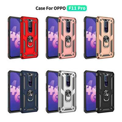 Sergeant Anti-Fall Armor Car Magnetic Absorption Detachable Hard PC + Soft TPU with Ring Bracket Back Cover Protective Case for OPPO F11 Pro