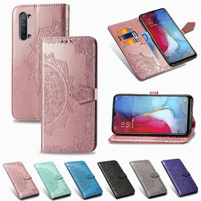 Relief Mandala Pattern Three Card Series Shockproof PU Leather +TPU Wallet Phone Case with Lanyard for Oppo Find X2 Lite