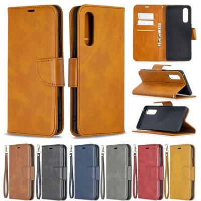 Solid Color Sheep Pattern Wrist Strap Style Shock-Absorption Side Flip PU Leather + Soft TPU Card Slots with Magnetic Buckle and Stand Wallet Case for Oppo Find X2 Neo