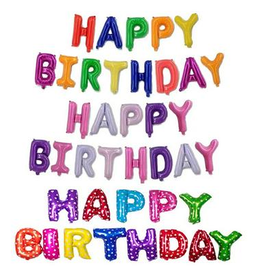 Happy Birthday Balloons Party Decorations 16inch Aluminum Foil Alphabet Balloons