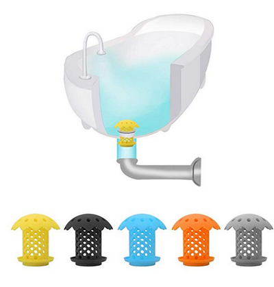 2 Pack Bathtub Drain Hair Catcher Protector Strainer Silicone Bathroom Sink Drain Protector Hair Strainer 