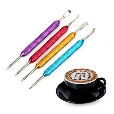 L-BEANS Creative Non-Slip Thread Coffee Decorating Latte Art Pen Stainless Steel Fancy Coffee Carving Needle Cafe Tools 
