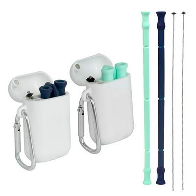 Environmental Friendly Easy to Clean Collapsible Silicone Straw for Adult