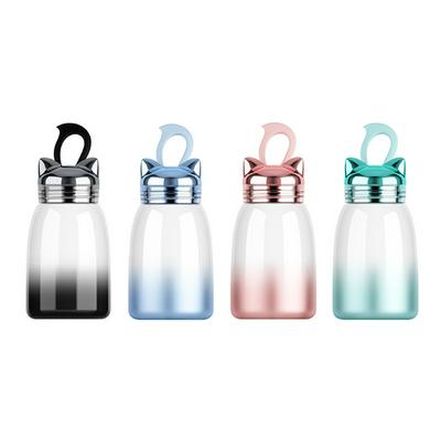 320ml Modern Stainless Steel Vacuum Water Bottle with Cat Cap Double Walled Thermal Bottle 