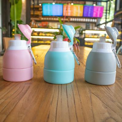 500ml Foldable Student Silicone Cup Fitness Sports Cup Outdoor Portable Leak-proof Water Bottle