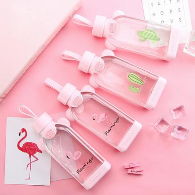 350ml Glass Water Bottles with Decorative Silicone Sleeve Adorable Leakproof Bottle