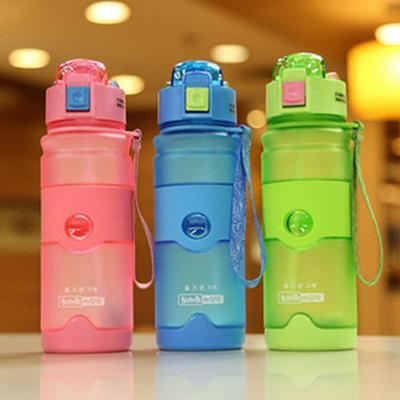 450ML Korean BEANBEANLOVE Plastic Drinking Cup with Lid & Straw & Lifting Rope Leak Proof Portable Water Bottle for Child