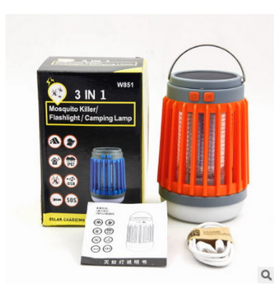 LED Electric Shock Mosquito Repellent Lamp Outdoor Waterproof USB Rechargeable Lighting Mosquito Trap