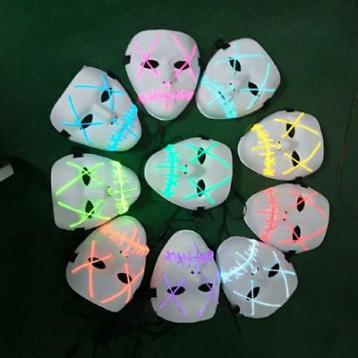 LED Halloween Mask Scary Sound-control Mask with EL Wire