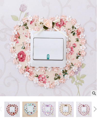 Garden Cloth Flowers Lace Switch Stickers Switch Dust Proof Cover 