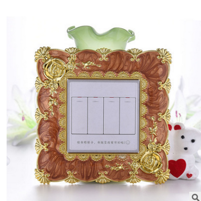 European Style Novelty Resin home Switch Cover Square Shape Wall Switch Connector Room Decoration Stickers
