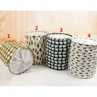 35*45cm 0821 Home Folding Linen Laundry Debris Toy Dirty Clothes Barrel Storage Basket Home Storage with Handles and Drawstring