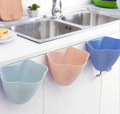 3pcs Kitchen Garbage Cases Brackets Household Cabinets Rags Storage Rack Kitchen Garbage Rack Kitchen Accessories Hanging Bowl