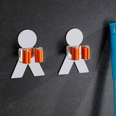 304 Strong Non-marking Adhesive Drill-free Multifunction Stainless Steel Mop Rack