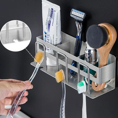 304 Stainless Steel Wall Type Punch-free Toothbrush Rack Holder